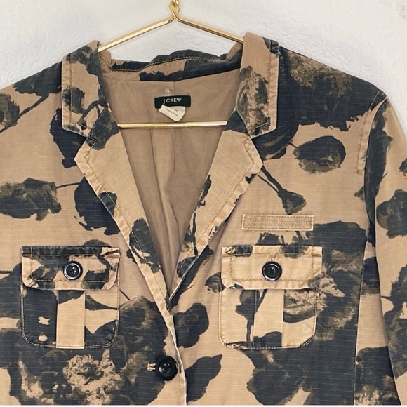 J Crew jacket military size XS black blossom Camo style# 22561. lightly worn - Picture 2 of 7